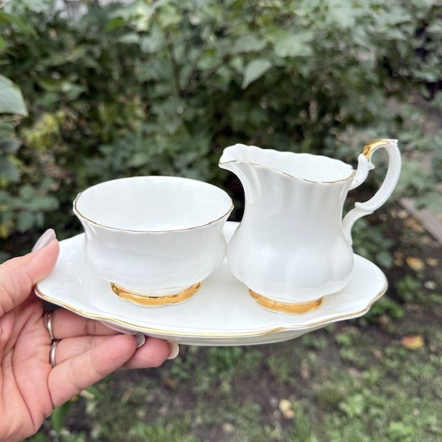 Молочник сахарница блюдо Royal Albert Val Dor Англия набор 3 предмета