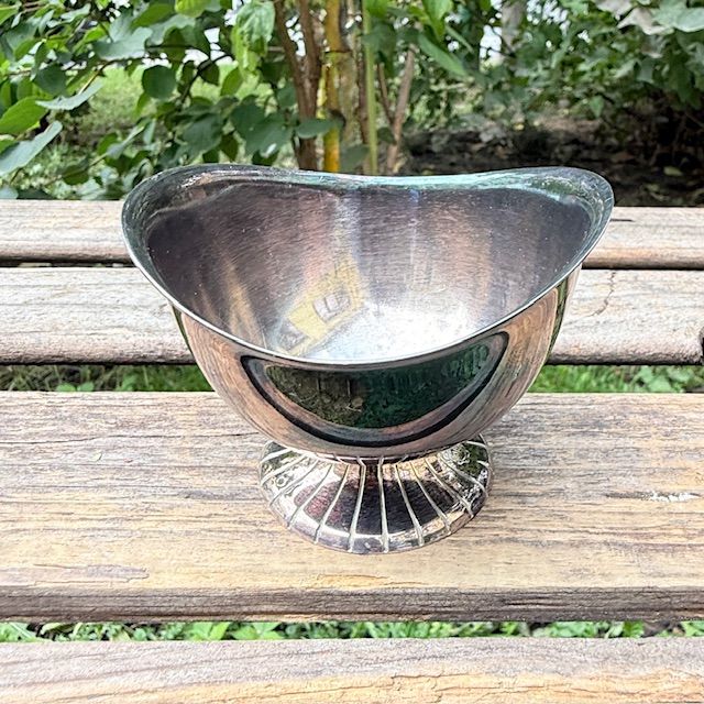 Сахарница на ножке 8 см мельхиор патина