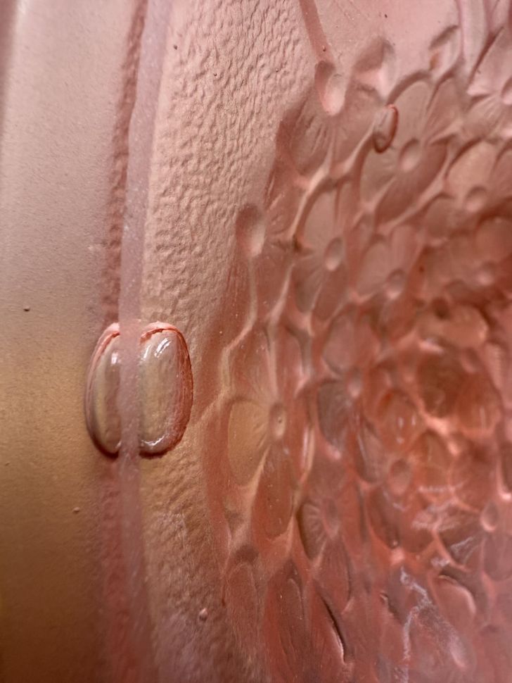 Люстра в стиле Lalique из розового стекла 30-е годы Франция