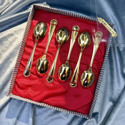 Ложка чайная Couverts Orfèvrerie SFAM 11 см золочение Франция 