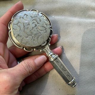 Зеркало ручное 3 в 1 с пудреницей и помадой 