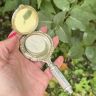 Зеркало 3 в 1 с пудреницей и футляром для посажы серебро Германия