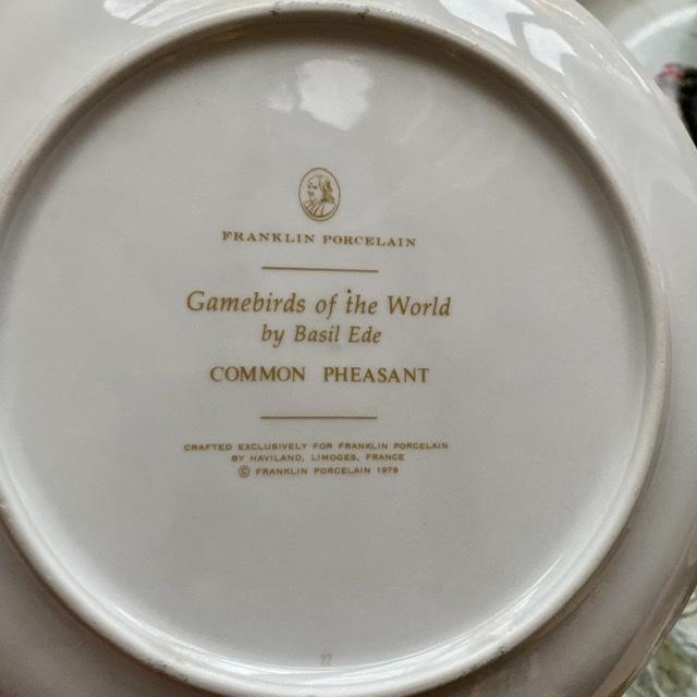 Тарелка Franklin Porcelain Gamebirds of the World 23 см 1979 г Франция