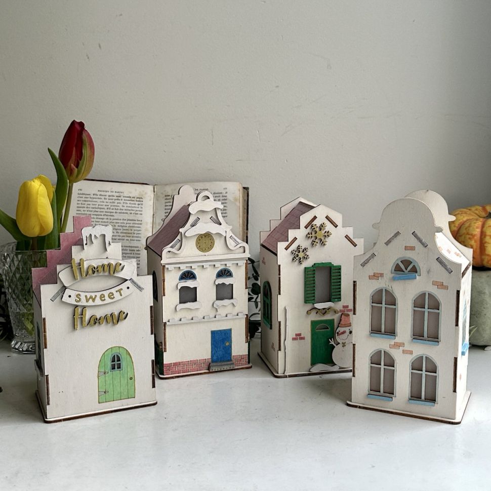 Домик голландский Кофейня 19 см фанера   