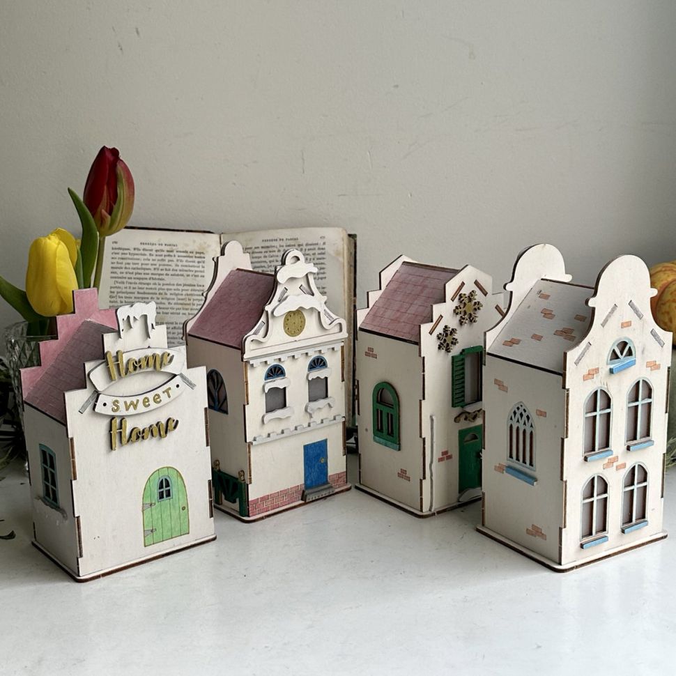 Домик голландский Кофейня 19 см фанера   