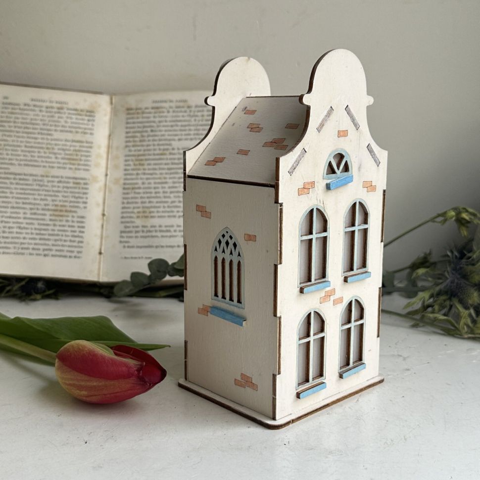 Домик голландский Кофейня 19 см фанера   