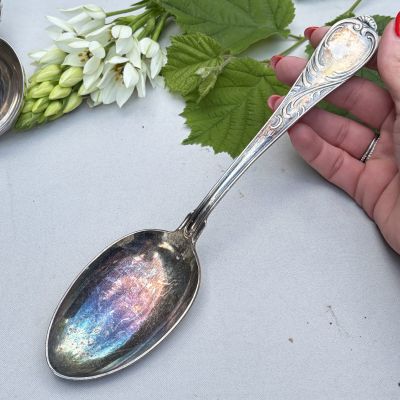 Царь ложка салатная 25 см SILBER серебрение Германия