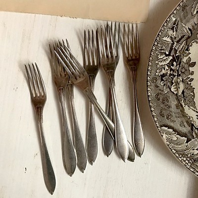 Вилка десертная 14 см Лепесток мельхиор