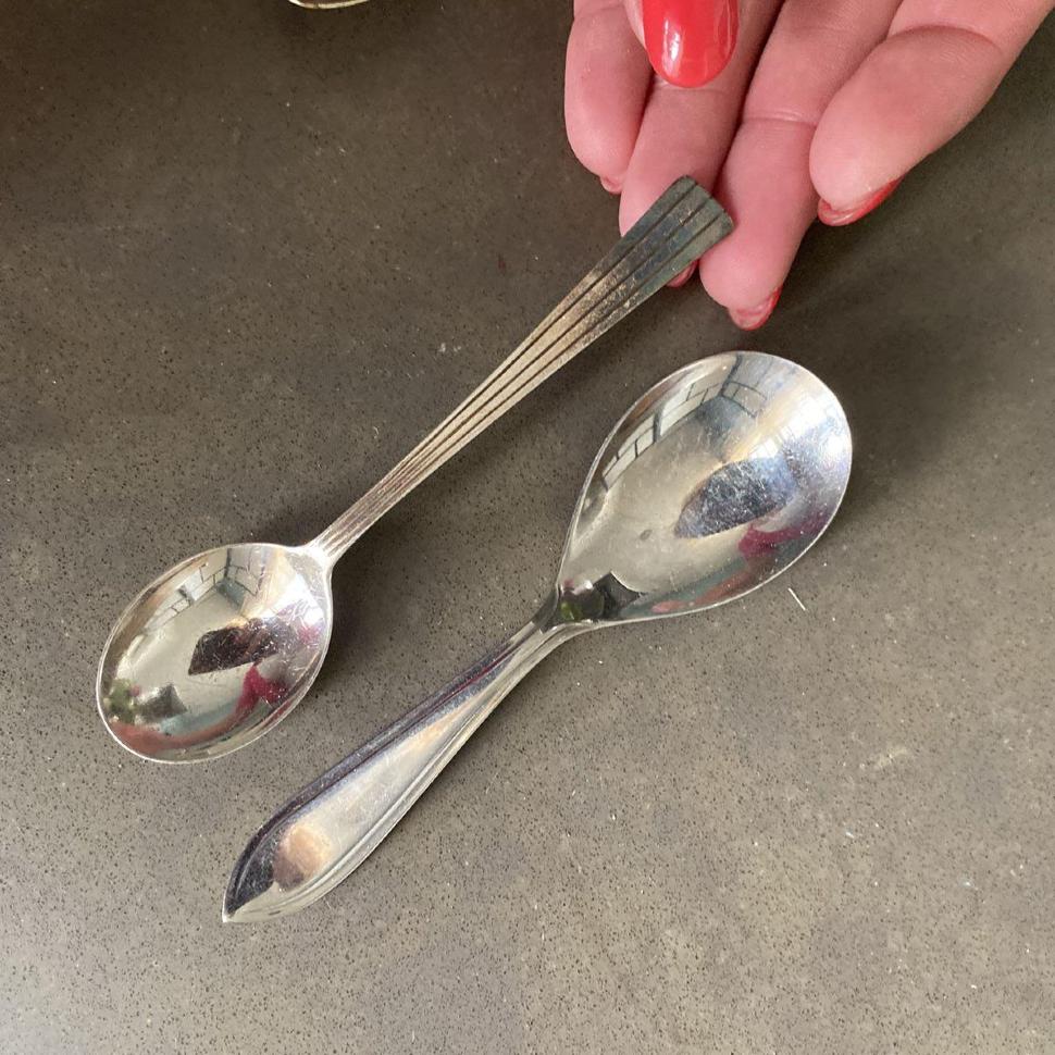 Ложка чайная и кофейная 10 см набор 2 шт мельхиор