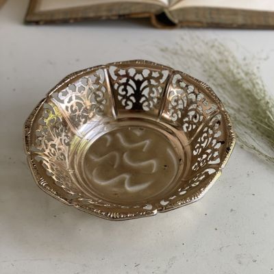 Конфетница на ножках 14 см Ажур мельхиор