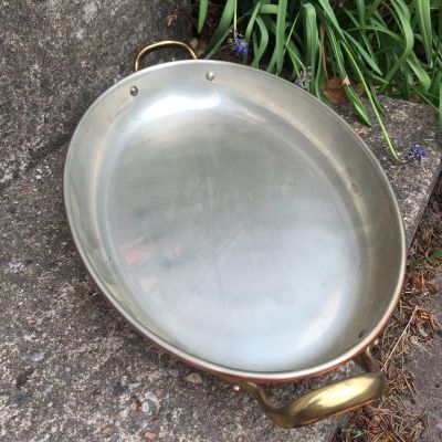 Сковорода овальная медная, 36 см