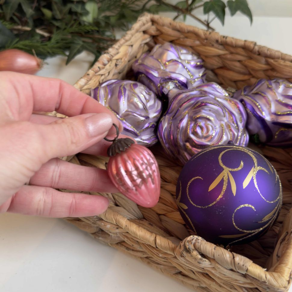 Подвес новогодний Роза 8 см стекло