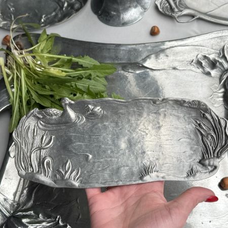 Блюдо Арнуво Пруд 25х10 см олово   