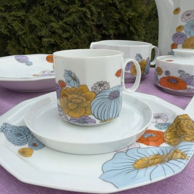 Чайная пара Rosenthal Polygon Patras 200 мл 1960-1970 гг фарфор Германия