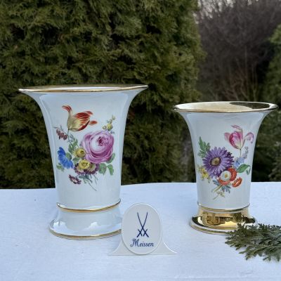 Ваза Meissen 16 см Мейсенский букет 1993-1994 гг Германия ручная роспись