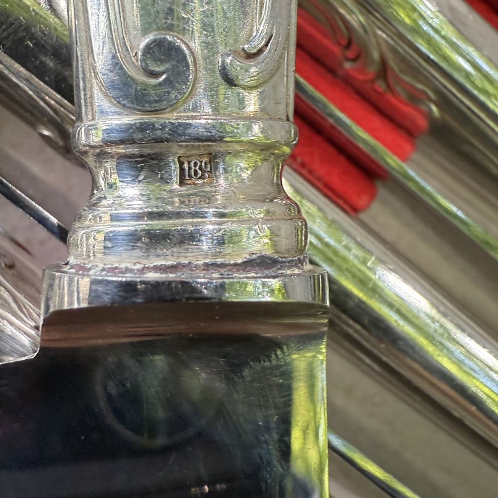 Нож столовый 26 см серебрение Арнуво Франция 