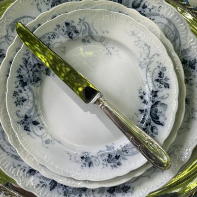 Нож столовый 26 см серебрение Арнуво Франция 