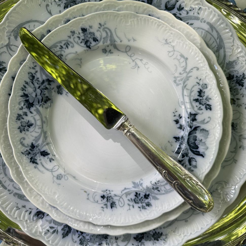 Нож столовый 26 см серебрение Арнуво Франция 