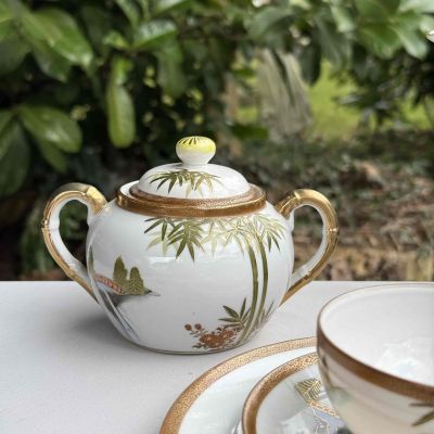 Сахарница Бамбук 13 см фарфор Япония   