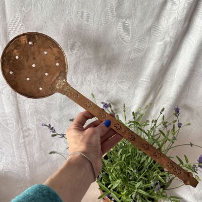 Шумовка 43 см медь