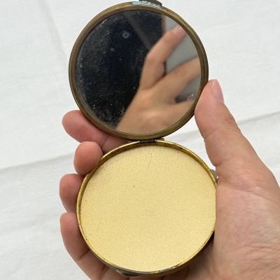 Зеркало карманное косметическое 7 см латунь