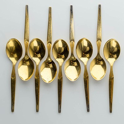 Золоченая чайная малая ложка Welner