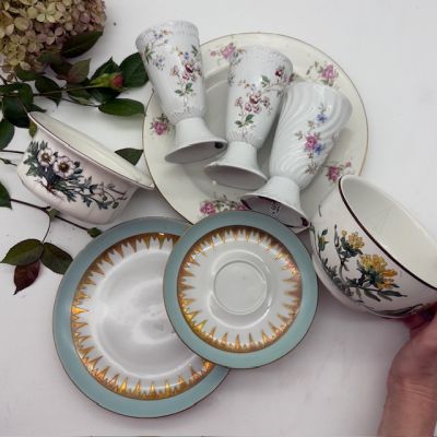 Сет с мини изъянами и одиночки цветы 8 шт Лимож и Виллерой