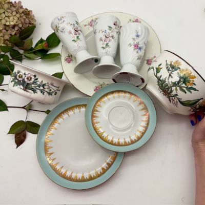 Сет с мини изъянами и одиночки цветы 8 шт Лимож и Виллерой