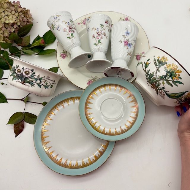 Сет с мини изъянами и одиночки цветы 8 шт Лимож и Виллерой