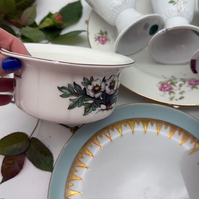 Сет с мини изъянами и одиночки цветы 8 шт Лимож и Виллерой