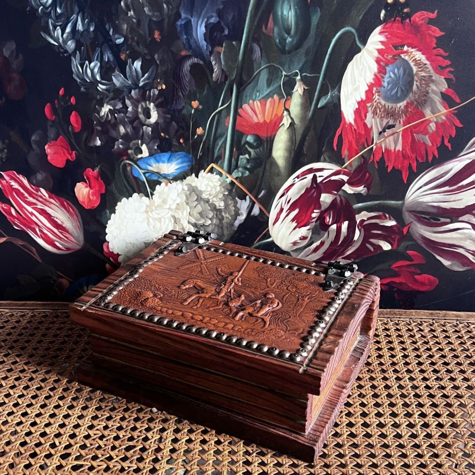 Шкатулка книга Дон Кихот 24 см дерево металл кожа 