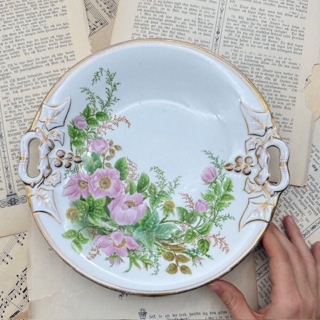 Блюдо Carl Tielsch Цветы 27 см фарфор Германия