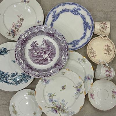 Сет с изъянами Арнуво антик 11 предметов