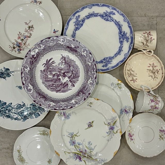 Сет с изъянами Арнуво антик 11 предметов