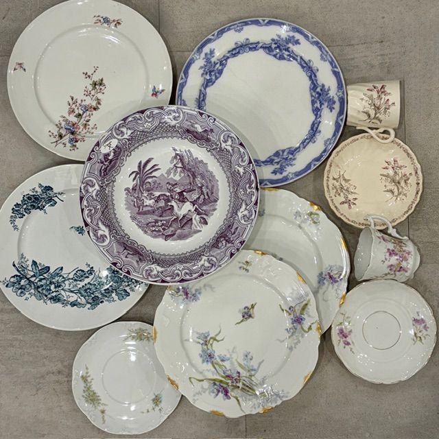 Сет с изъянами Арнуво антик 11 предметов