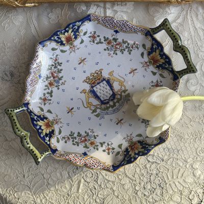 Блюдо Desvres 26 см 19 в Франция фарфор ручная роспись