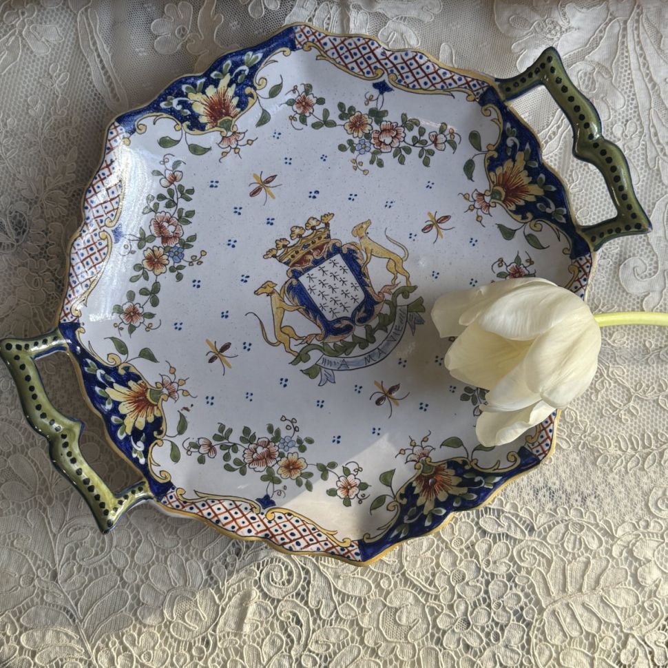 Блюдо Desvres 26 см 19 в Франция фарфор ручная роспись