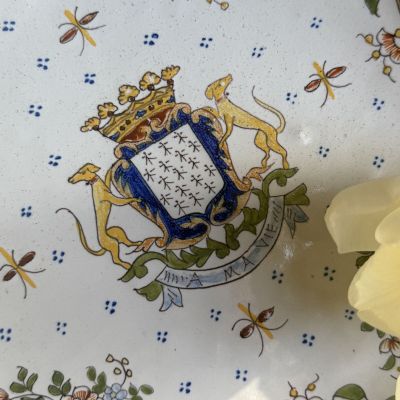 Блюдо Desvres 26 см 19 в Франция фарфор ручная роспись