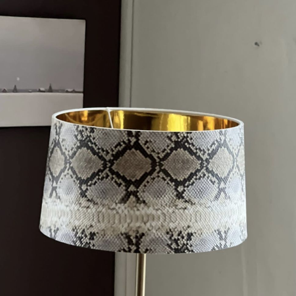 Абажур Змея 35 см металл экокожа серый