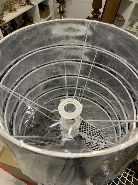 Абажур Змея 35 см металл экокожа серый