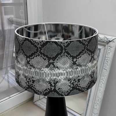 Абажур Змея 35 см металл экокожа серый