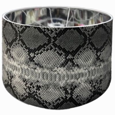 Абажур Змея 35 см металл экокожа серый