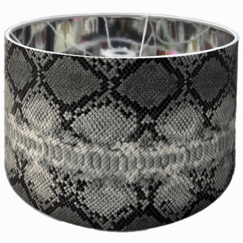 Абажур Змея 35 см металл экокожа серый