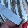 Столовый нож серрейторная заточка 25 см серебрение Франция