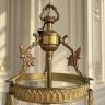  Подвесной фонарь на три лампы 78 см латунь стекло кракле