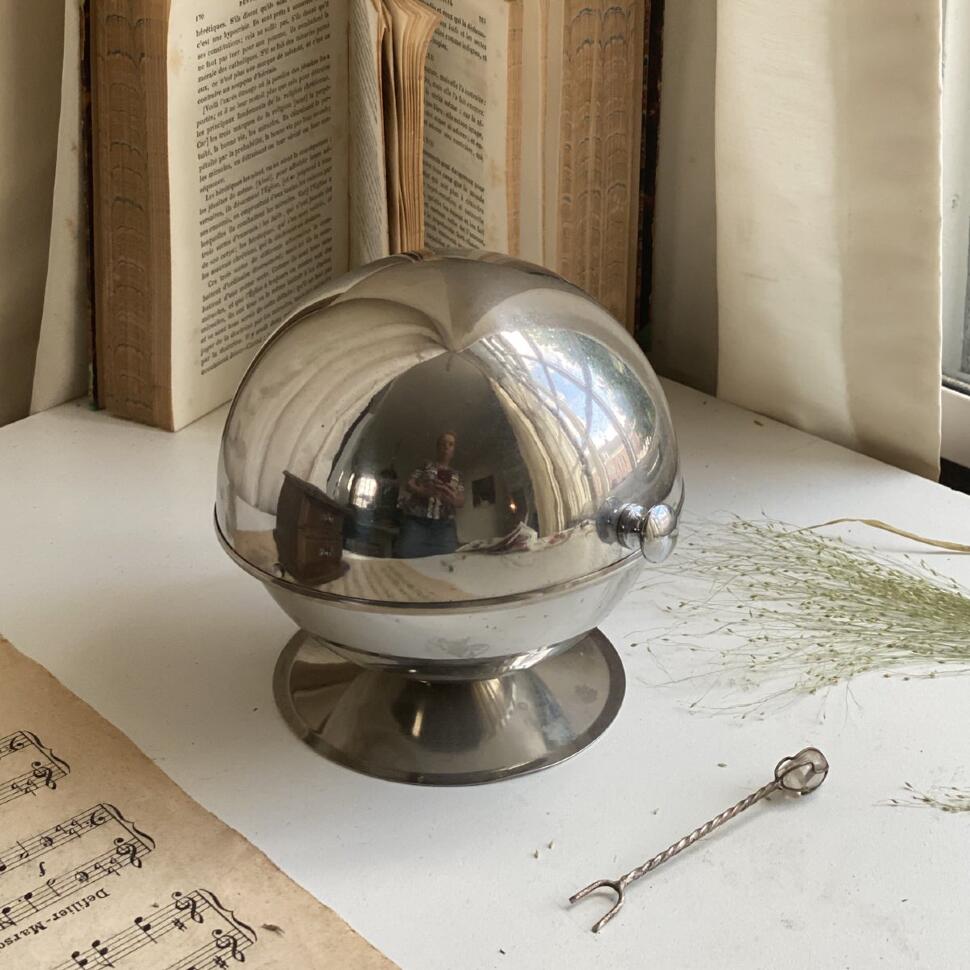 Икорница Шар 13 см металл