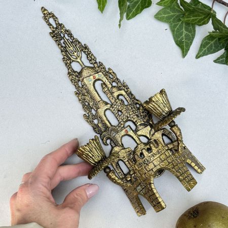 Подсвечник на 2 свечи Иерусалим 27 см бронза 