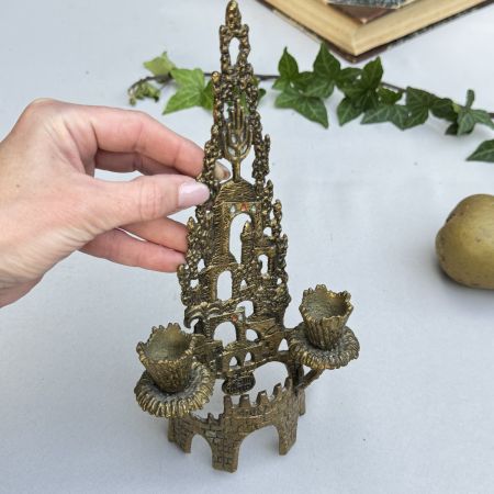 Подсвечник на 2 свечи Иерусалим 27 см бронза 