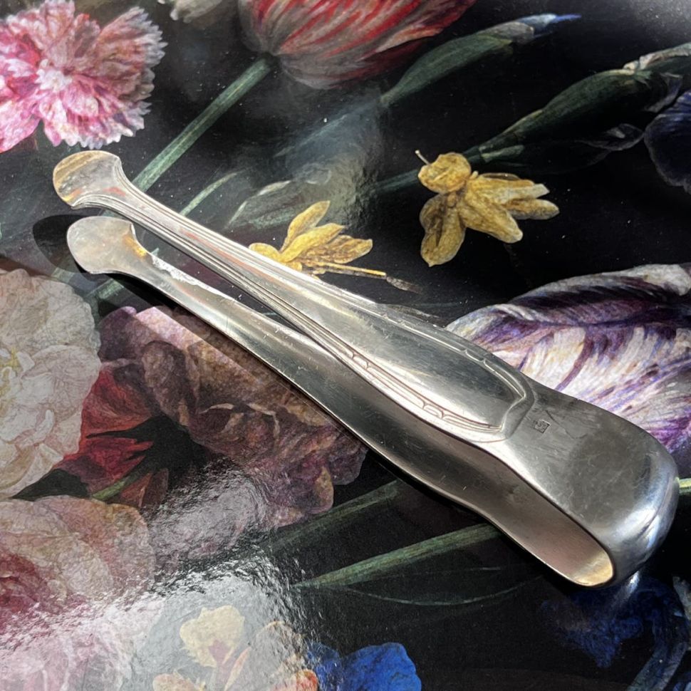 Щипцы для льда и сахара 14 см мельхиор серебрение 