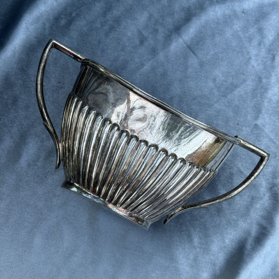 Сахарница 19 см мельхиор серебрение Англия